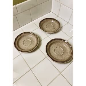Mikasa Country Home Brown Saucer Set Of 3 Vintage Sun Breeze Coordinates